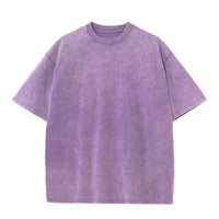 Oversized Washed Cotton T-shirt with Batik Print