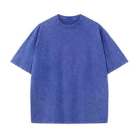 Oversized Washed Cotton T-shirt with Batik Print