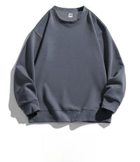 Solid color crew neck thin sweatshirt