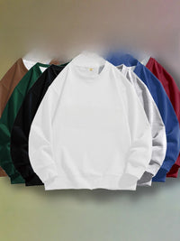 Solid color crew neck thin sweatshirt