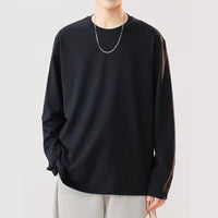 Heavyweight Cotton Long Sleeve T-Shirt Men's Loose Fit Crewneck Top